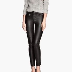 H&M divided black high waisted faux leather pants
